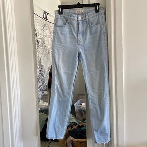 Madewell light wash, slim demon boot cut